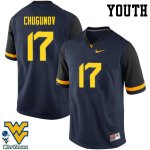 Youth West Virginia Mountaineers NCAA #17 Mitch Chugunov Navy Authentic Nike Stitched College Football Jersey EB15A88RF